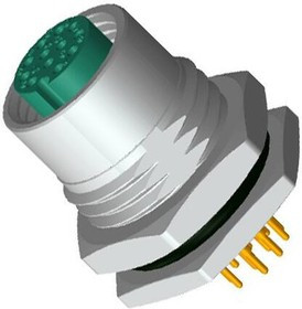 M12A-12PFFP-SF8001, Разъем Кабеля, 12-полюсное, M12, гнездо, M Series, M12, Female, 12 Positions