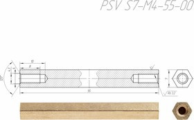 PSV S7-M4-55-00 Стойка для печатных плат, латунь ( аналог DI7M4x55) PSV S7-M4-55-00 Стойка для печатных плат, латунь ( аналог DI7M4x55)
