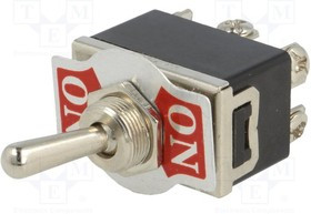 TS-18, Переключатель: тумблер, Пол: 2, DPDT, ON-ON, 10A/250ВAC, -25-85°C TS-18, Переключатель: тумблер, Пол: 2, DPDT, ON-ON, 10A/250ВAC, -25-85°C