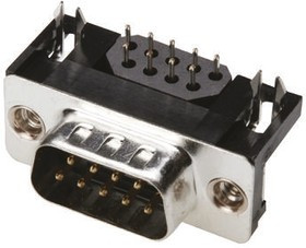 A-DS 25 A/KG-F, A-DS 25 Way Right Angle Through Hole D-sub Connector Plug, 2.77mm Pitch