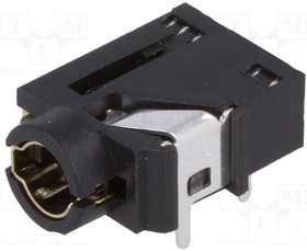 FC68129, Телефонный аудио разъем, 4 контакт(-ов), Гнездо, 3.5 мм, Монтаж на Печатную Плату