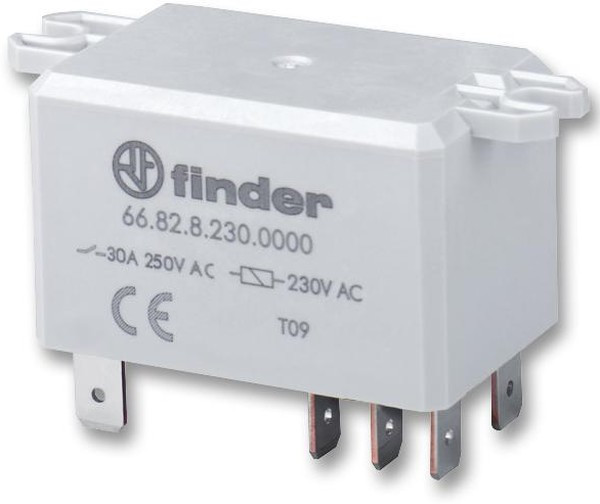 Силовое реле 2 CO конт. 30а, 230в Ac, подключение через fAston, фланц монт., 668282300000 Силовое реле 2 CO конт. 30а, 230в Ac, подключение через fAston, фланц монт., 668282300000