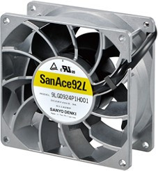 9LG0924P1F001, DC Fans Axial Fan, 92x92x38mm, 24VDC, 1mmAq, Ribless, Long Life 180Khr, 4xWire, Tach/PWM