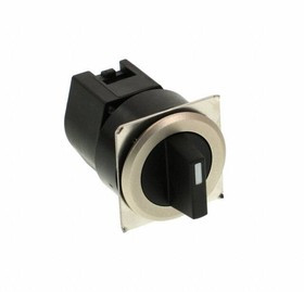 Selector Switch Actuator, 3 Positions, Black / Metallic, IP65, Momentary Function