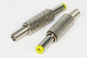 Разъем питания DC вилка , 5.5d2.1x14, 2C, , на кабель, пружинный хвост