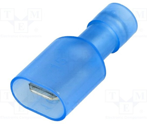 BM 80280, Наконечник: плоский, 6,3мм, 0,8мм, "папа", 1,5-2,5мм2, обжим, синий