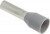9019190000, Insulated Crimp Bootlace Ferrule, 10mm Pin Length, 2.8mm Pin Diameter, 4mm² Wire Size, Grey