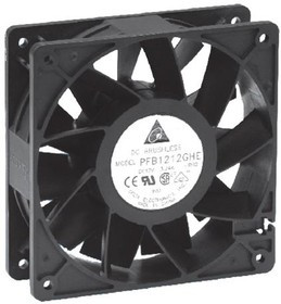 PFB1224UHE-T50F, DC Fans Fan, 120x38mm, 24VDC, 252.85CFM, Ball, 3Leads, Lock Rotor Sensor, Tach, IP55