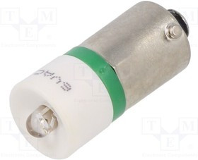 18600151, Индикат.лампа: LED; BA9S,T10; зеленый; пластик; 6ВDC; -20-60°C