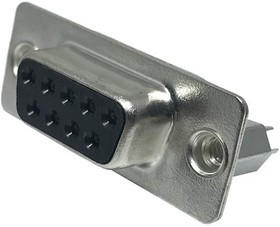 K85X-ED-9S-BR, D-Sub Standard Connectors .197 9P RECP V PCB W/BOARD LOCKS