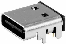 UJC-HP-G-SMT-TR, USB Connectors USB jack, C type, power only, 8 pin, horizonal, gold flash plating, surface mount, T&amp;R