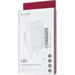 Блок питания (сетевой адаптер) VIXION L2c 2xUSB, 1.2A с кабелем Type-C 1м (белый)