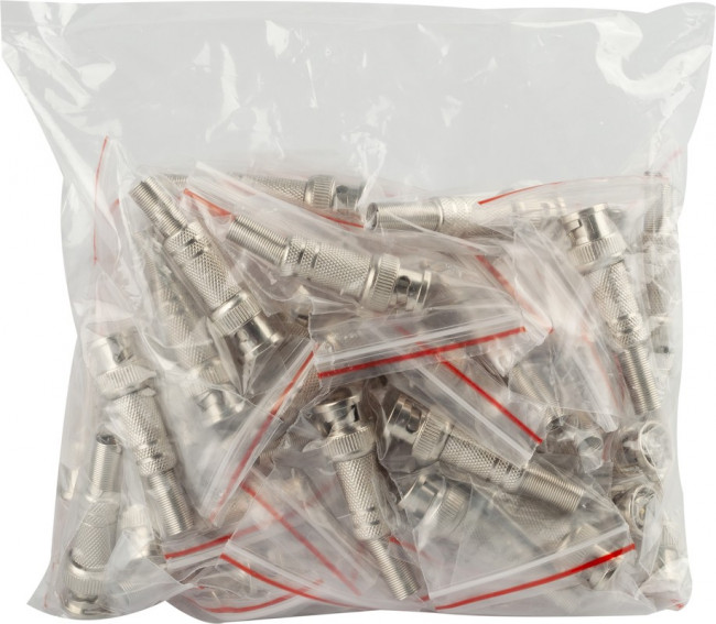 Разъем ЭРА штекер BNC под винт с пружиной металл упаковка 50 шт. Б0048312