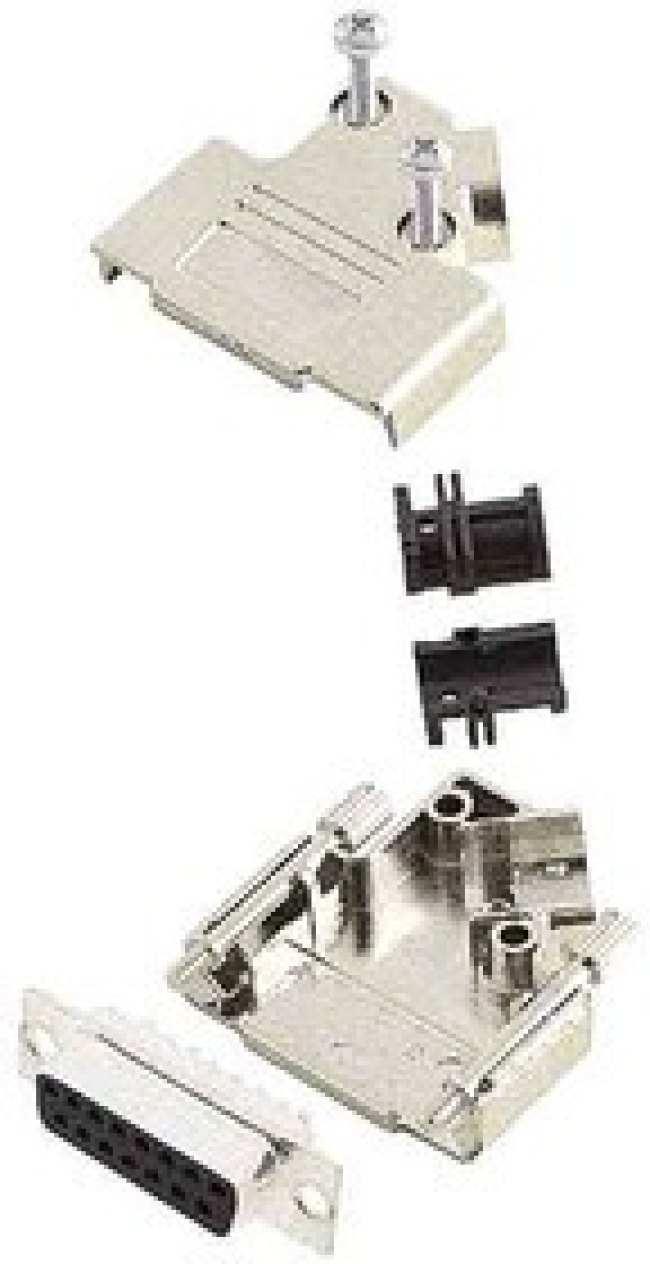 L17D45PK-M-37+L77SDC37S, D45PK-M 37 Way 45 ° Cable Mount D-sub Connector
