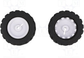 POLOLU-1090, Колесо, черный, Ось: D профиль, Кол-во шт: 2, на корпус, d: 42мм