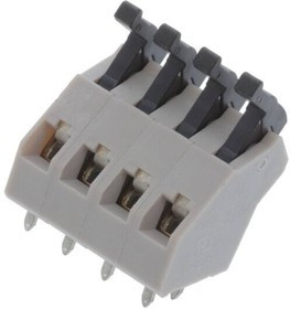 PCB terminal, 4 pole, pitch 5 mm, AWG 28-16, 12 A, spring-clamp connection, gray, AST0450404