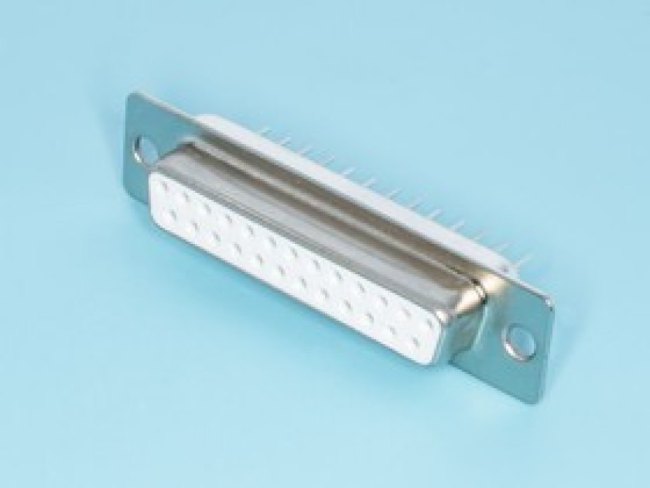 DBB-25F, Разъем D-SUB 25 контактов, гнездо на плату, вертикальный DBB-25F, Разъем D-SUB 25 контактов, гнездо на плату, вертикальный