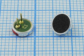 Микрофон электретный всенаправленный диаметром 6мм и высотой 1.3мм, 3907Б микэ 6,0x 1,3\O\2P\-42\KPC