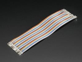 3141, Premium Female/Female Raw Custom Jumper Wires - 40 x 6" (150mm)