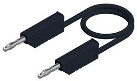 MLN SIL 100/1 BLACK, Test Lead, Tin-Plated Brass, 1m, Black