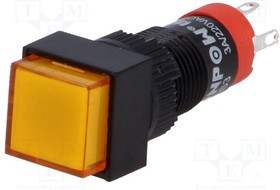 V10F-11-O, Переключатель: кнопочный, Пол: 2, SPDT, 0,5A/250ВAC, 1A/24ВDC, IP40