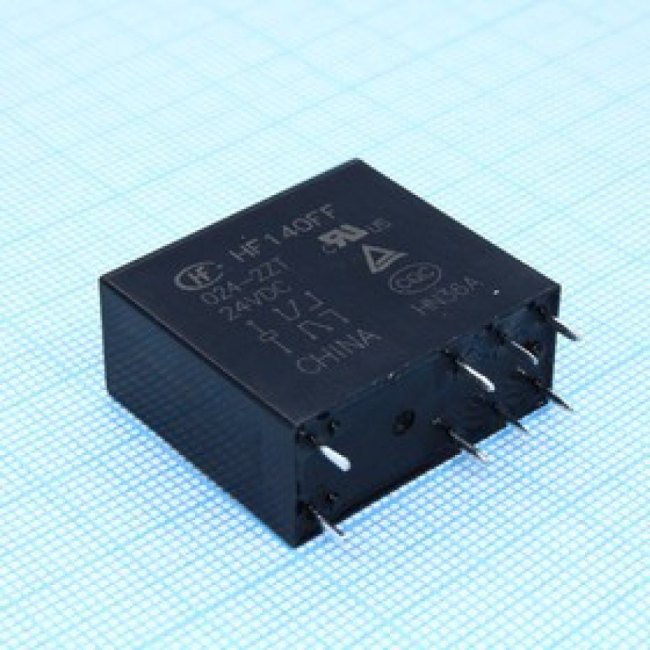 HF140FF/024-2ZT, Реле силовое, 10 A, 24 В, DPDT