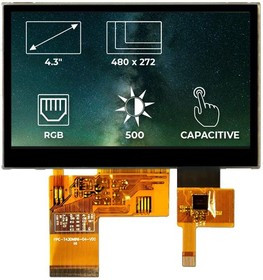 RVT4.3A480272TNWC00, TFT Displays &amp; Accessories 4.3", RGB, no frame, CTP, airbond