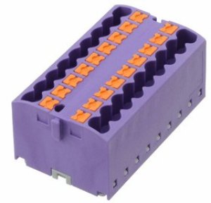 3273454, Conn Distribution Terminal Block 18 POS Spring Clamp Adhesive/DIN Rail 24A