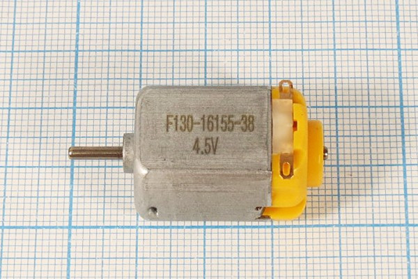 Двигатель постоянного тока 4.5В, 6800 об/мин; №3214 двиг 4,5В\0,065А\лев\8450\ 20x15x25m38\F130-16155