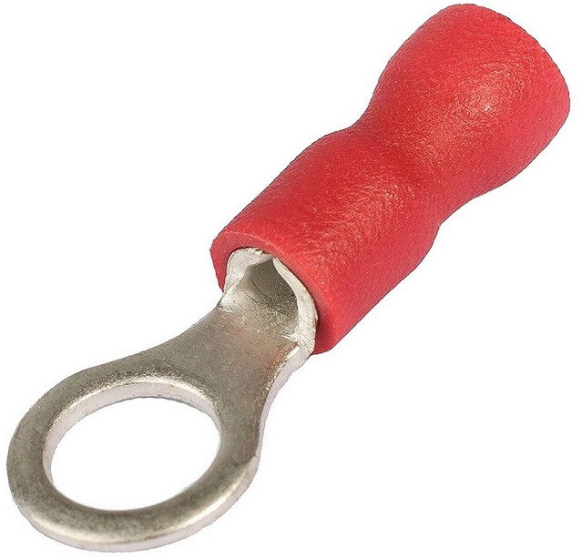 НКИ 1.5-4, Наконечник кольцевой изолированный красный 0.25-1.5 мм²