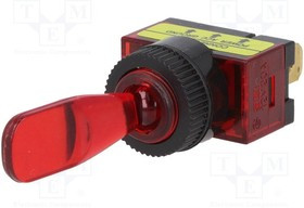 R13-61B-01, Переключатель тумблер, 2, SPST, OFF-ON, 20A/12ВDC, dтв 12,2мм