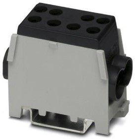 3071351, UDB 2X35/25 BK Series Black Non-Fused DIN Rail Terminal, Single-Level, Screw Termination