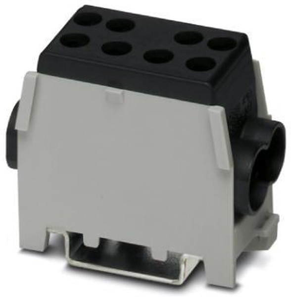 3071351, UDB 2X35/25 BK Series Black Non-Fused DIN Rail Terminal, Single-Level, Screw Termination