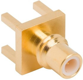 152119, Гнездо; SMC; "папа"; прямой; 50Ом; THT; на PCB; тефлон; позолота