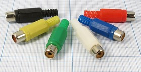 Гнездо RCA на кабель, зелёное; №23 G гн RCA\каб\зел\\пл\ Ni\[тюльпан]\