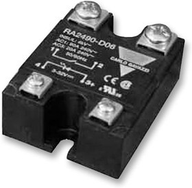 RA2425-D06, Твердотельное реле, SPST-NO, 25 А, 280 В AC, Панель, Винт, Переход Через Нуль