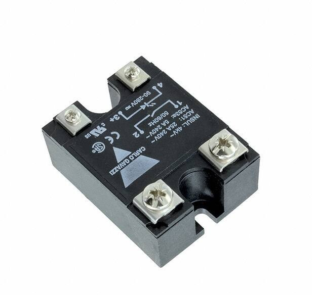 RA2425-D06, Твердотельное реле, SPST-NO, 25 А, 280 В AC, Панель, Винт, Переход Через Нуль