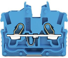 2 wire mini through terminal, push-in connection, 0.14-1.5 mm², 2 pole, 13.5 A, 6 kV, blue, 2050-304