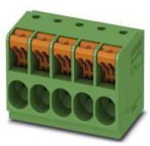 1017524, TDPT 4/ 5-SP-6.35-ZB Series PCB Terminal Block, 5-Contact, 6.35mm Pitch, Through Hole Mount, 1-Row 1017524, TDPT 4/ 5-SP-6.35-ZB Series PCB Terminal Block, 5-Contact, 6.35mm Pitch, Through Hole Mount, 1-Row