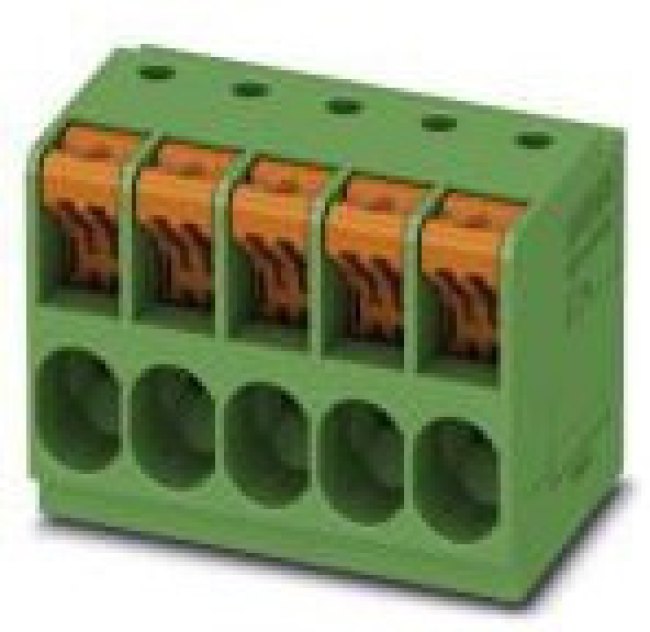 1017524, TDPT 4/ 5-SP-6.35-ZB Series PCB Terminal Block, 5-Contact, 6.35mm Pitch, Through Hole Mount, 1-Row