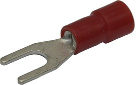 Вилочный изолированный наконечник RNE-415 с нейлоновой манжетой Красный НУ=100шт 6600415