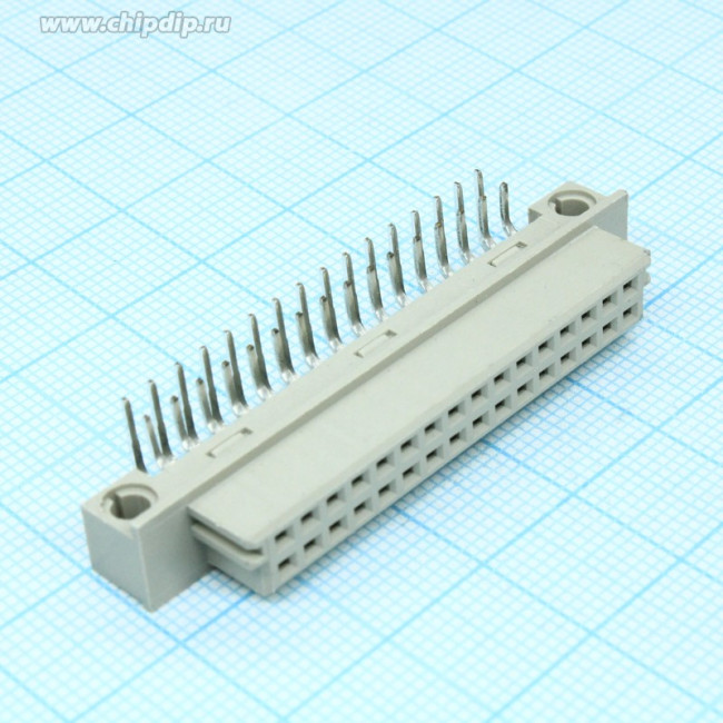 DS1118-32F0R23, розетка угловая, 2 ряда АВ, 32 контакта (2*16), шаг 2,54мм / D22-32FR1D-S (DS1118-32F0R23)