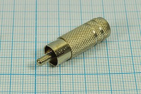 Переходник штекер RCA на гнездо 3.5моно, в металле; №2975 штек RCA-гн 3,5моно\переходник\ \\мет\Ni\\