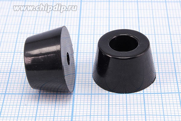 RL-SR-19x15x11, Ножка приборная коническая, армированная шайбой, ø19мм, высота 11мм; №15754 ножка прибор 19x11\h- 5,0/отв 4,0\резин\конус\