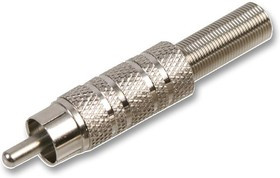 PS000161, Аудио / видео разъем RCA, 1 контакт(-ов), Штекер, Корпус из Латуни, 9.5 мм