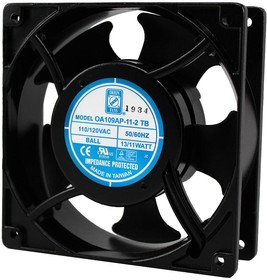 OA109AP-11-2TB, AC Fans Axial Fan, 120x120x38mm, 115VAC, 70CFM, 11W, 35dBA, 2300RPM, Ball, Terminals