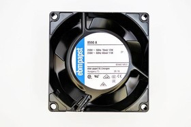 8550A, Вентилятор: AC, осевой, 230ВAC, 80x80x38мм, 50куб.м/ч, 30дБА, Дл: 0,31м