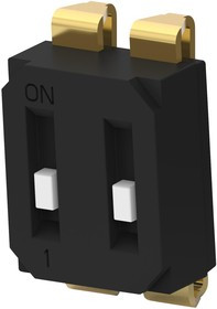 EDS02SNRSTU04Q, DIP / SIP переключатель, с углублением, 2 схем(-а), Ползунок, SMD (Поверхностный Монтаж), SPST