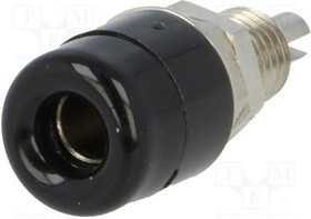 IBU401-SW, Гнездо, "банан" 4мм, 32А, 60ВDC, черный, никелированные, 23мм