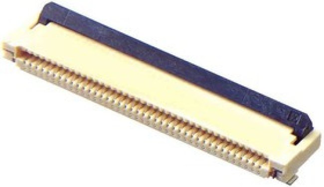 XF2M-5415-1AH-R100, XF2M, XF2M 0.5mm Pitch 54 Way Right Angle Female FPC Connector, Top and Bottom Contact